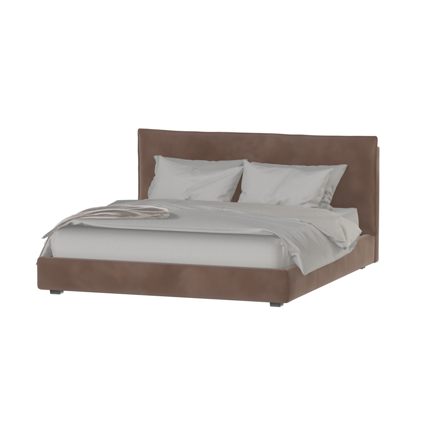 Thea Upholstered Double Bed with Clean Headboard