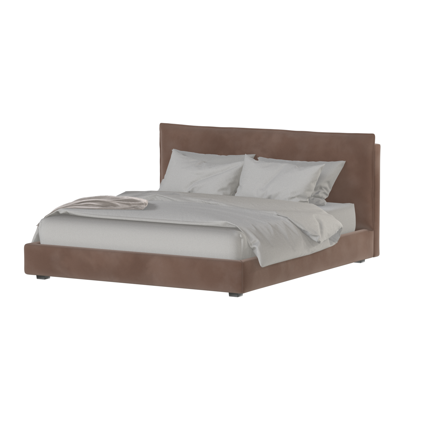 Thea Upholstered Double Bed with Clean Headboard