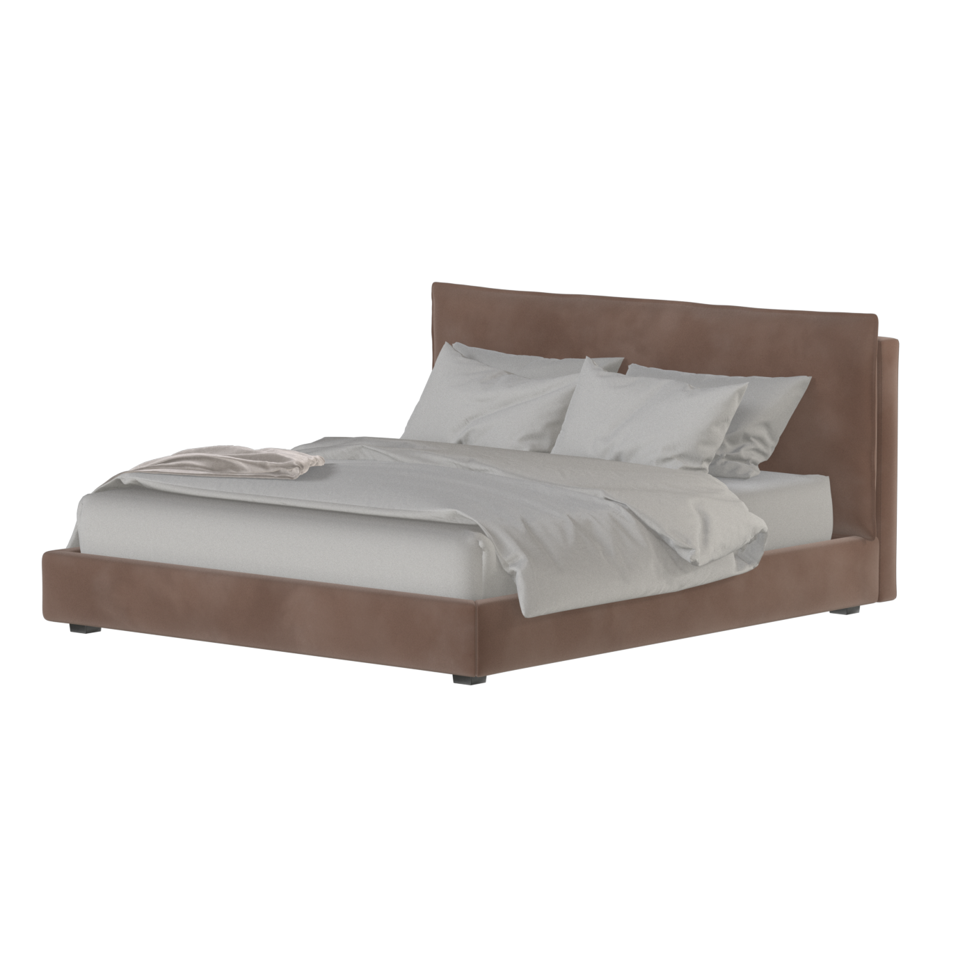 Thea Upholstered Double Bed with Clean Headboard