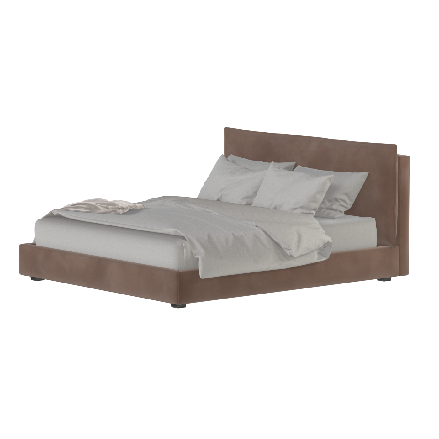 Thea Upholstered Double Bed with Clean Headboard
