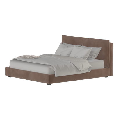 Thea Upholstered Double Bed with Clean Headboard