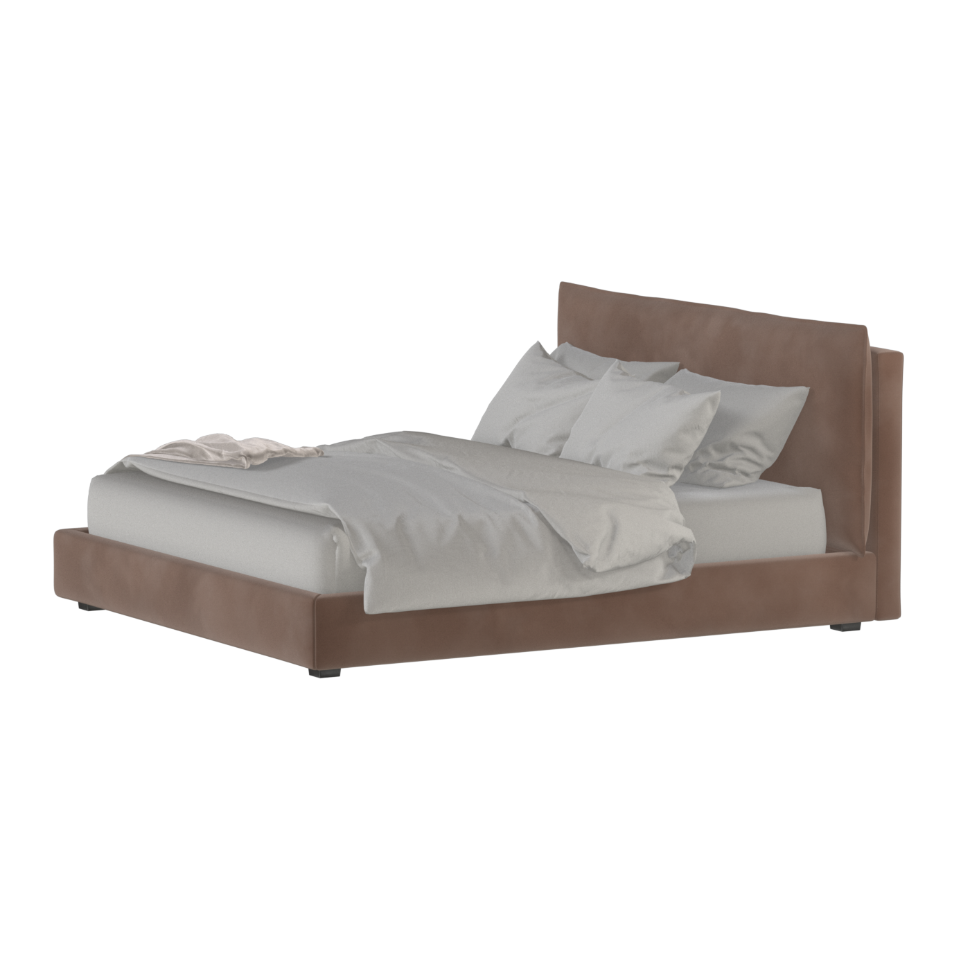 Thea Upholstered Double Bed with Clean Headboard