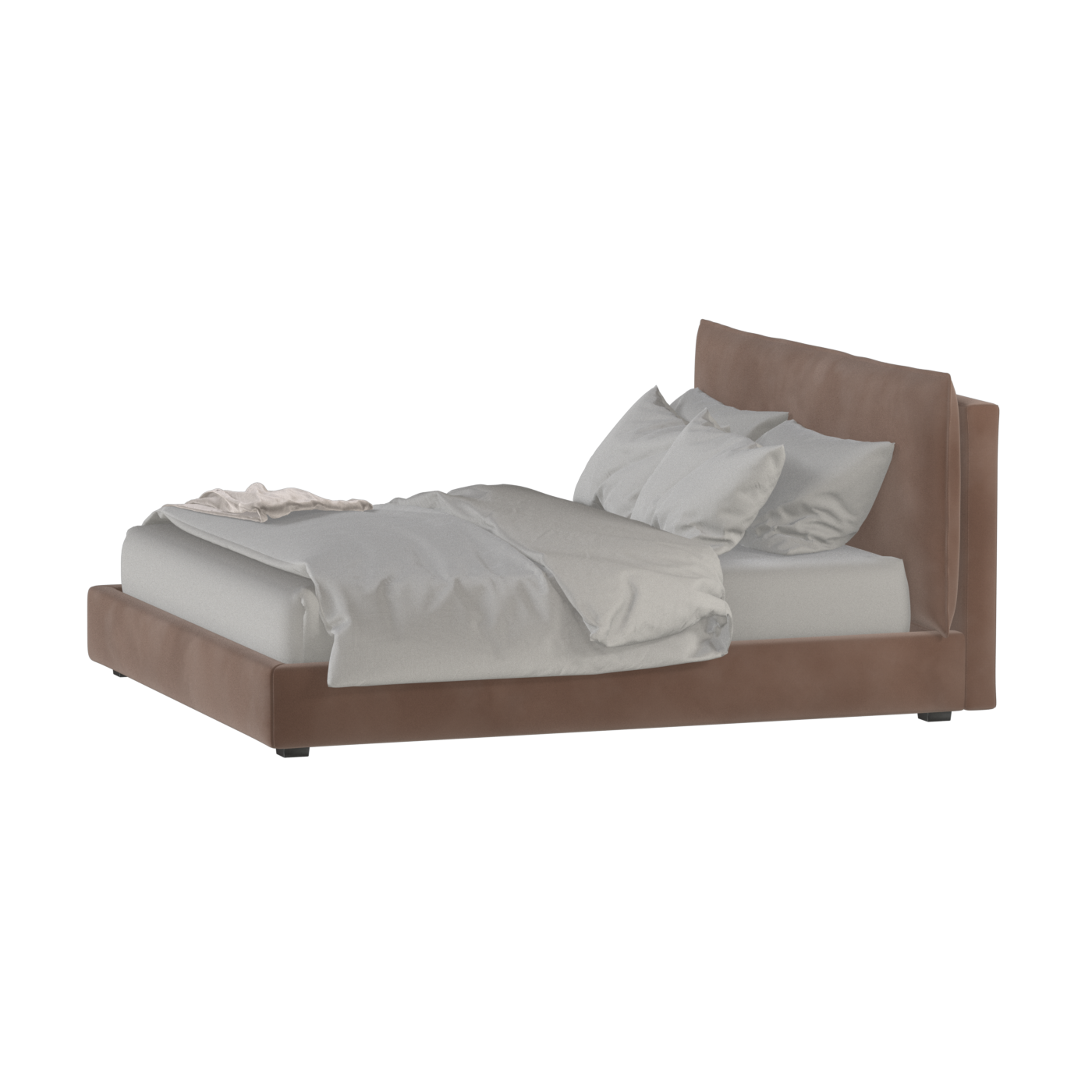 Thea Upholstered Double Bed with Clean Headboard