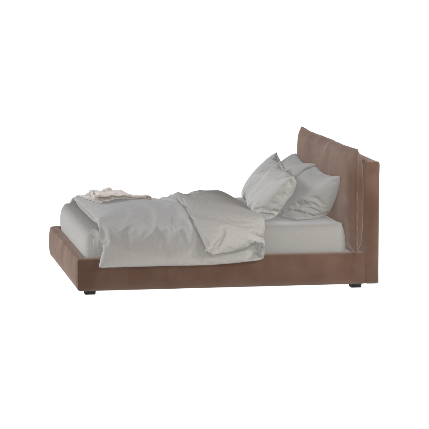 Thea Upholstered Double Bed with Clean Headboard