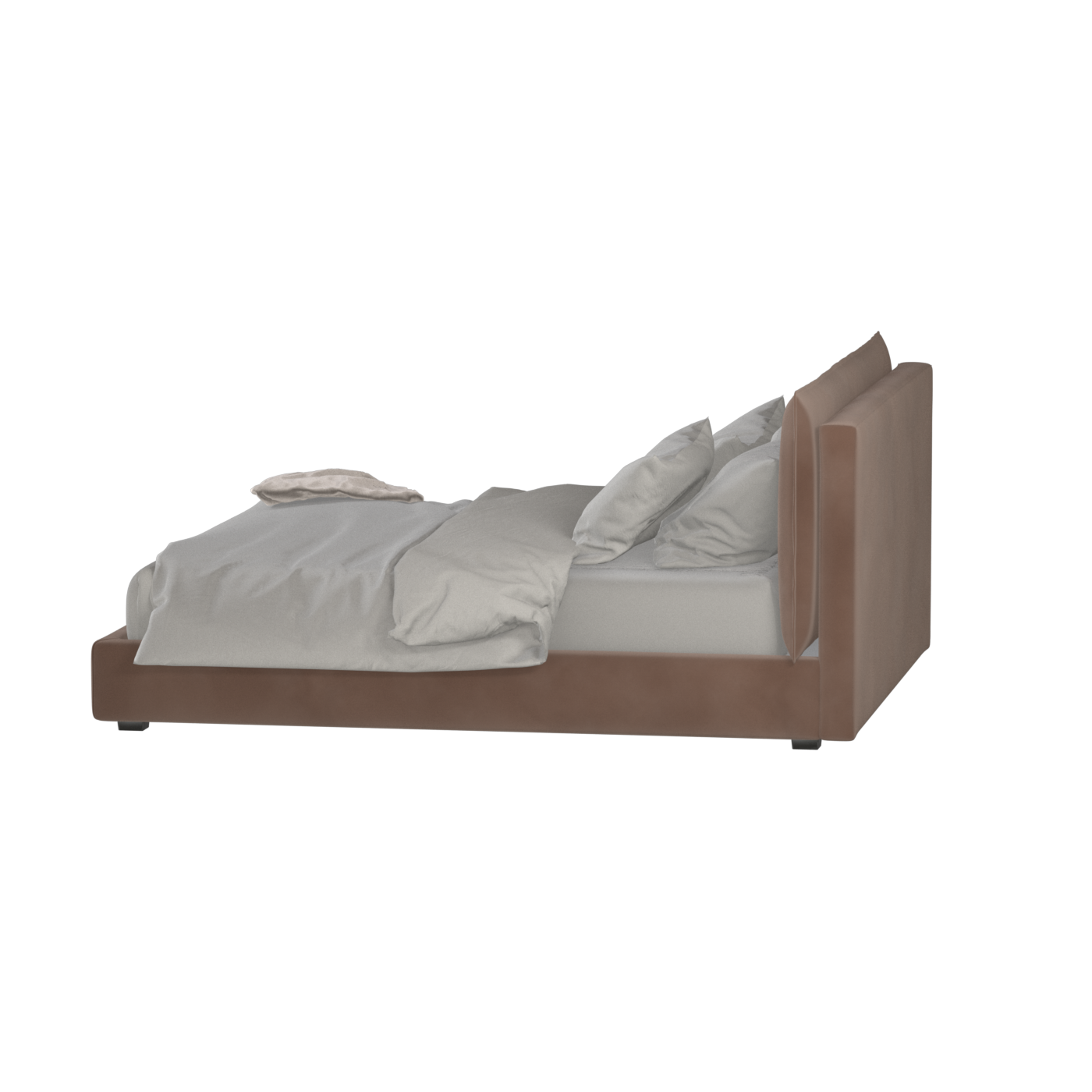 Thea Upholstered Double Bed with Clean Headboard