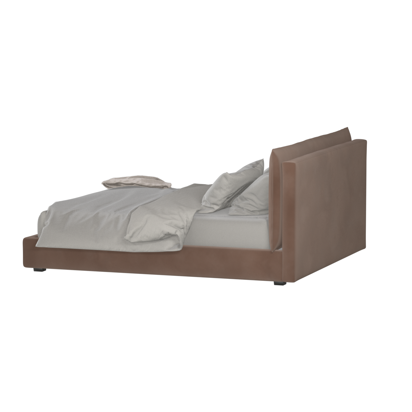 Thea Upholstered Double Bed with Clean Headboard