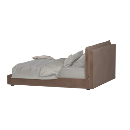 Thea Upholstered Double Bed with Clean Headboard