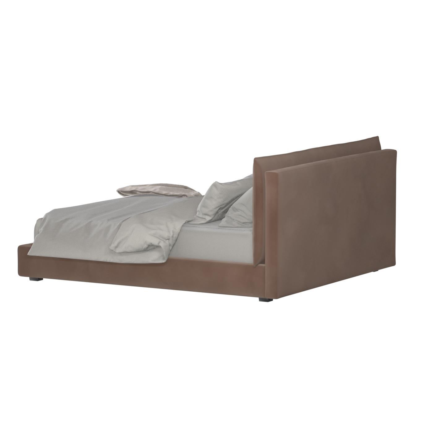 Thea Upholstered Double Bed with Clean Headboard