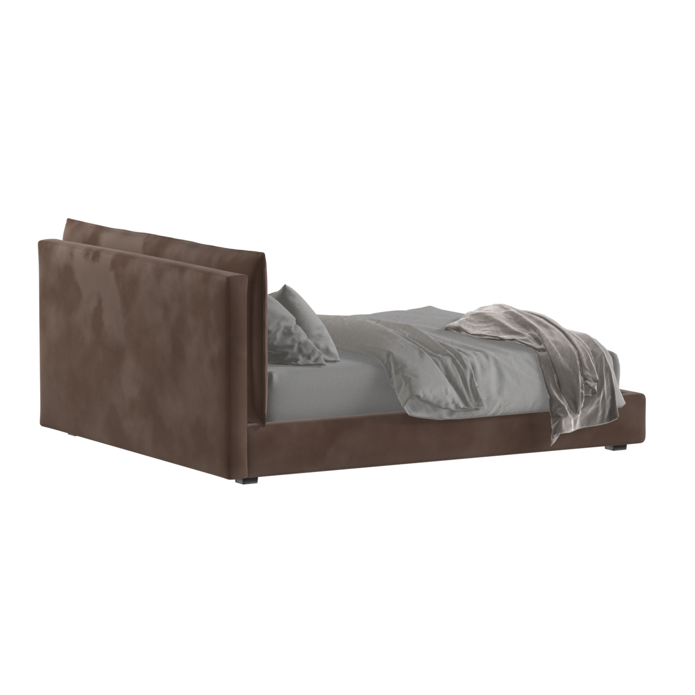 Thea Upholstered Double Bed with Clean Headboard