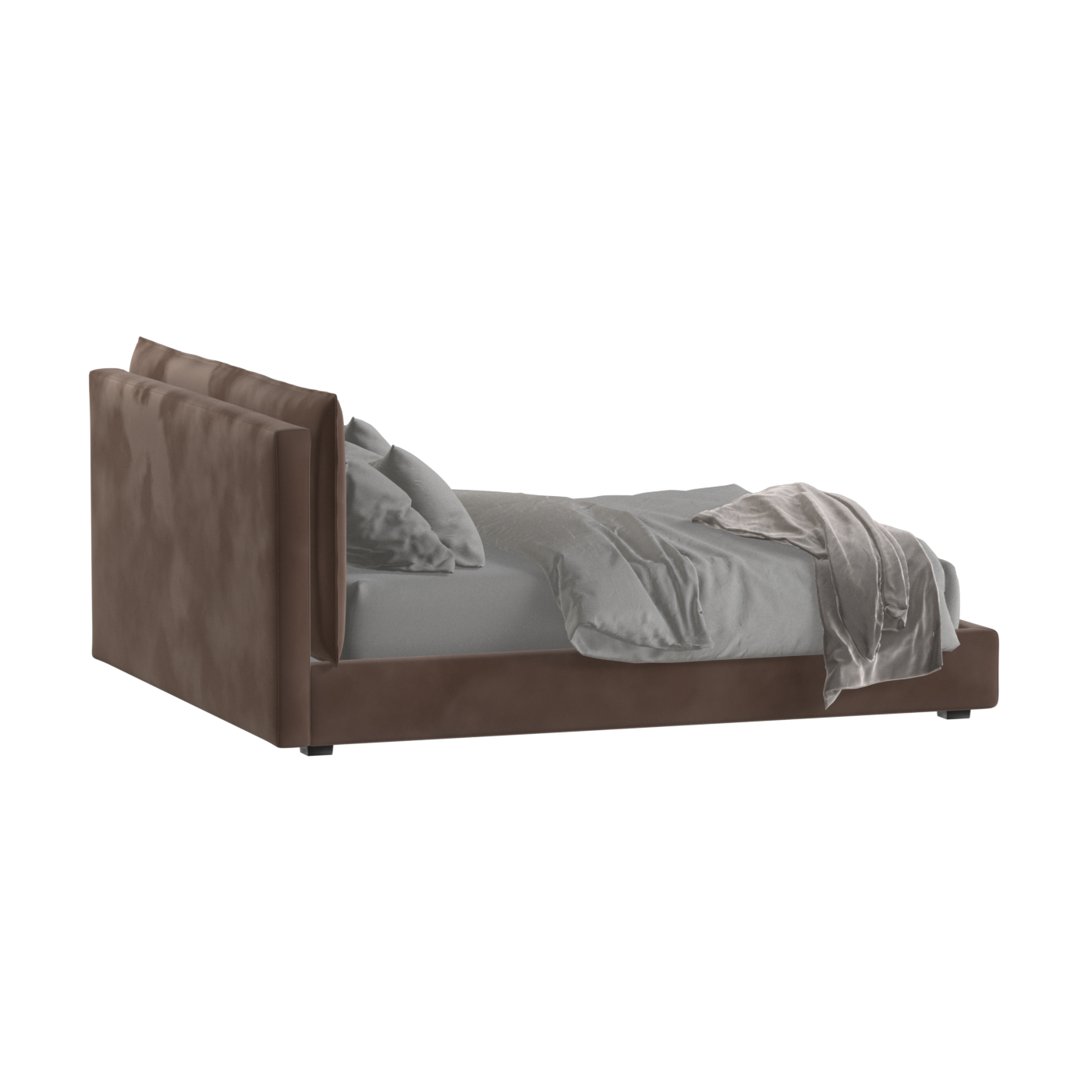 Thea Upholstered Double Bed with Clean Headboard