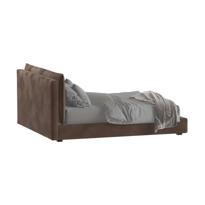 Thea Upholstered Double Bed with Clean Headboard