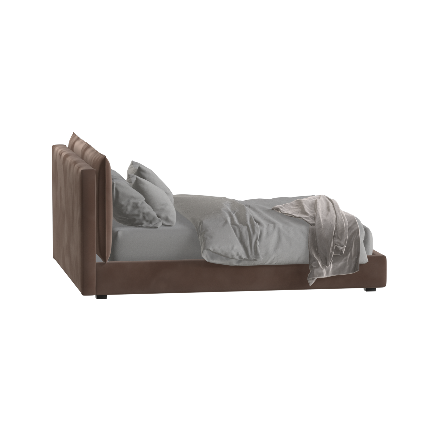 Thea Upholstered Double Bed with Clean Headboard