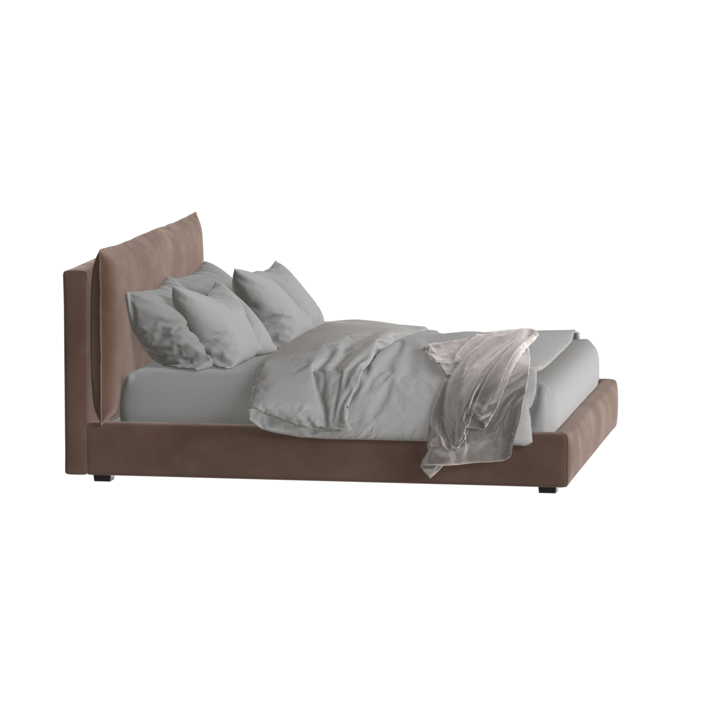 Thea Upholstered Double Bed with Clean Headboard