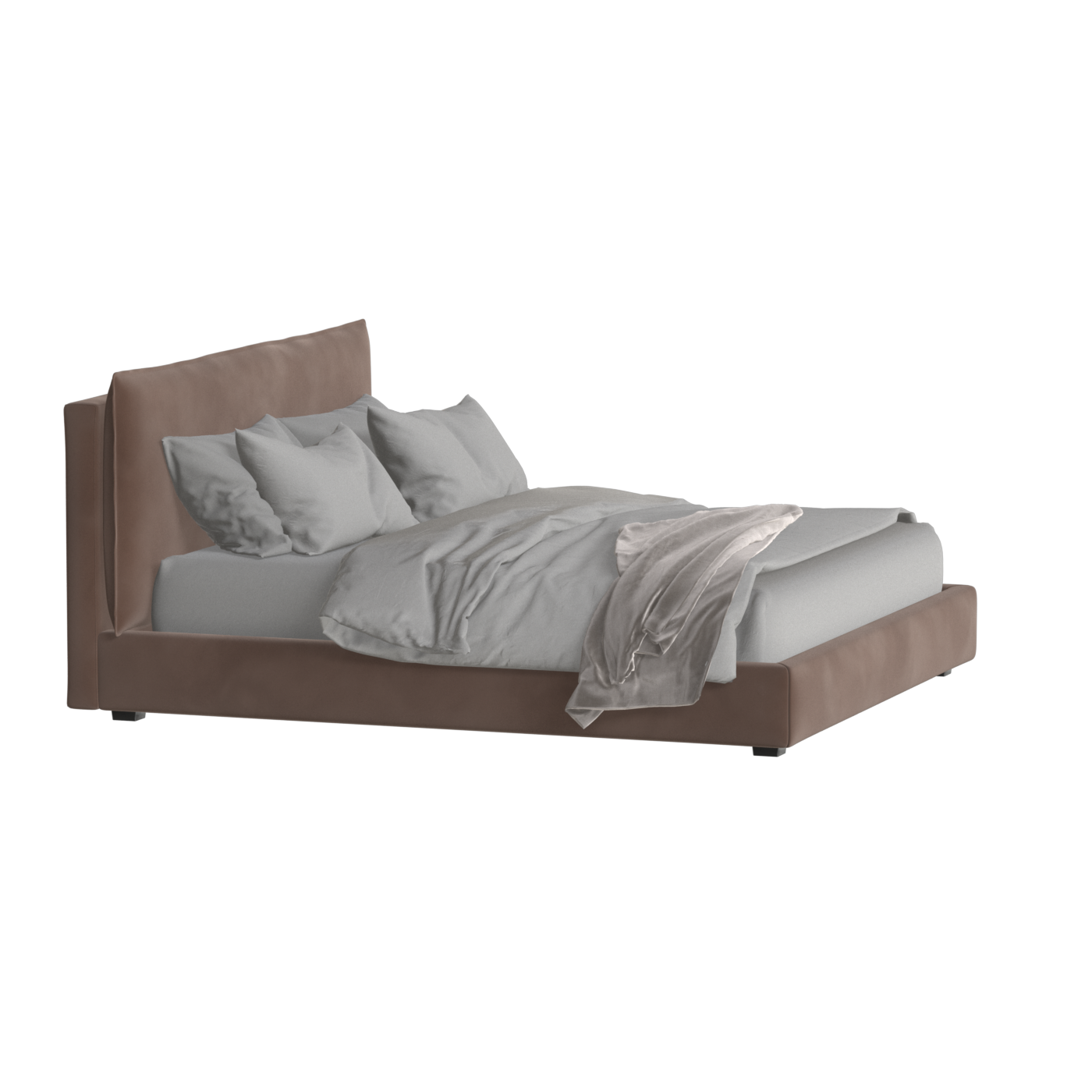 Thea Upholstered Double Bed with Clean Headboard