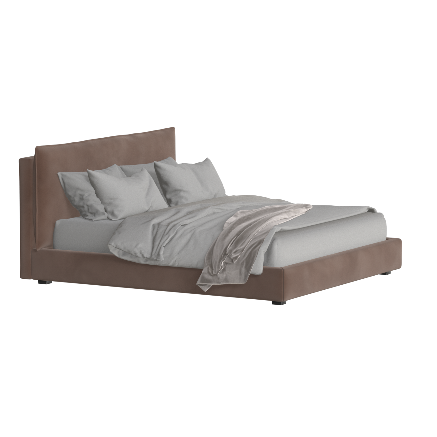 Thea Upholstered Double Bed with Clean Headboard