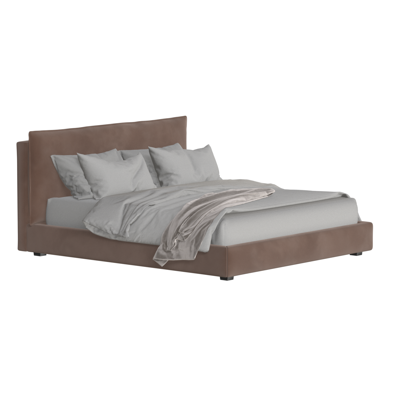 Thea Upholstered Double Bed with Clean Headboard