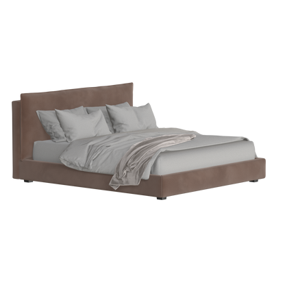 Thea Upholstered Double Bed with Clean Headboard