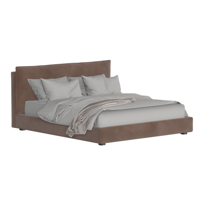 Thea Upholstered Double Bed with Clean Headboard