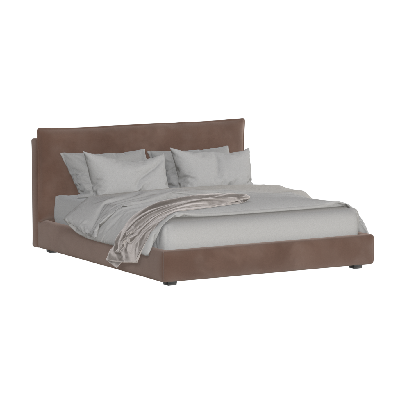 Thea Upholstered Double Bed with Clean Headboard