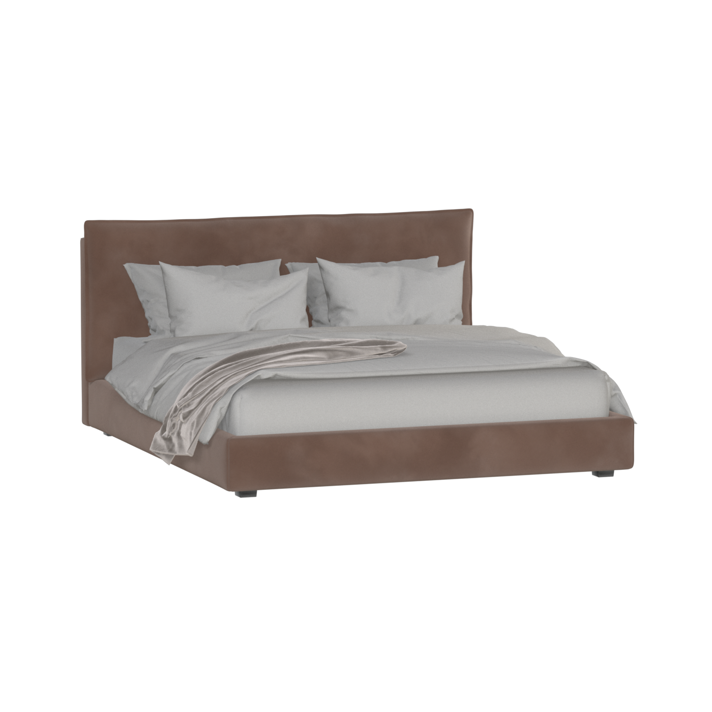 Thea Upholstered Double Bed with Clean Headboard
