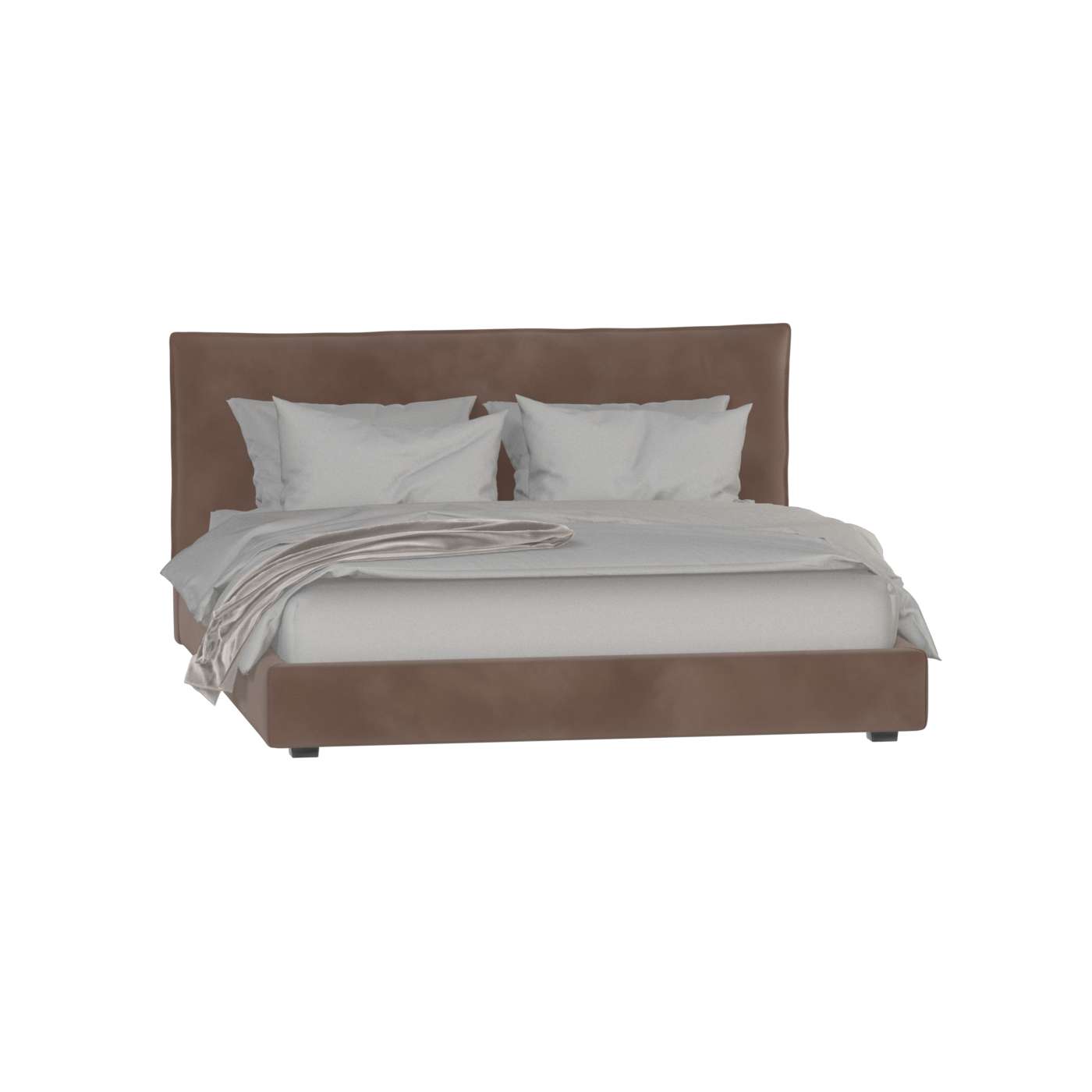 Thea Upholstered Double Bed with Clean Headboard