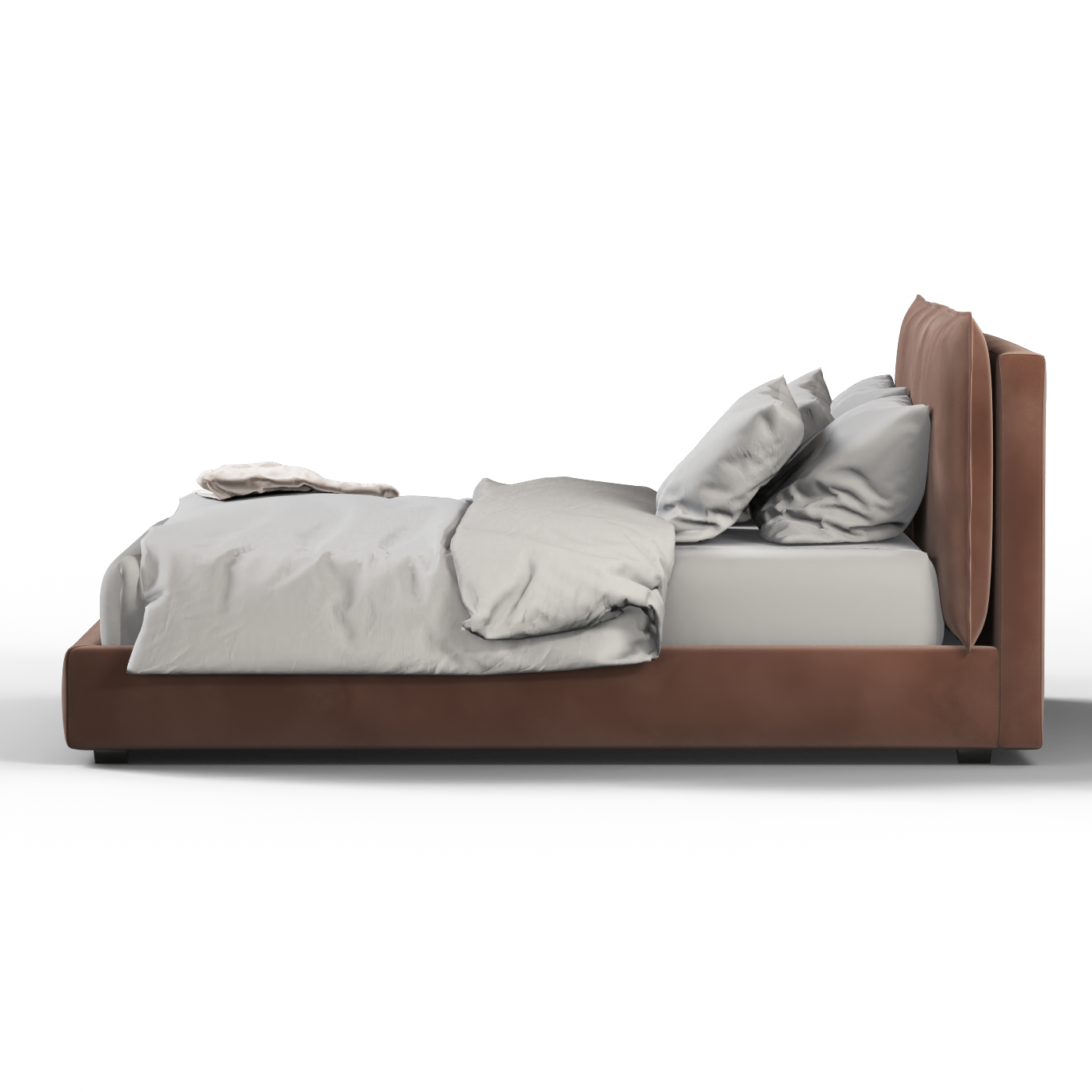 Thea Upholstered Double Bed with Clean Headboard