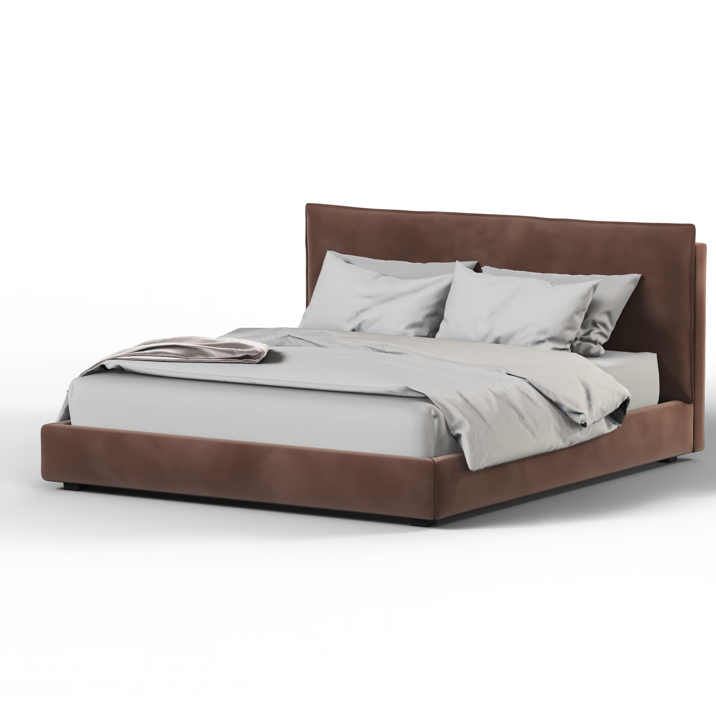 Thea Upholstered Double Bed with Clean Headboard