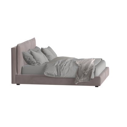 Lit double rembourré Thea avec tête de lit épurée