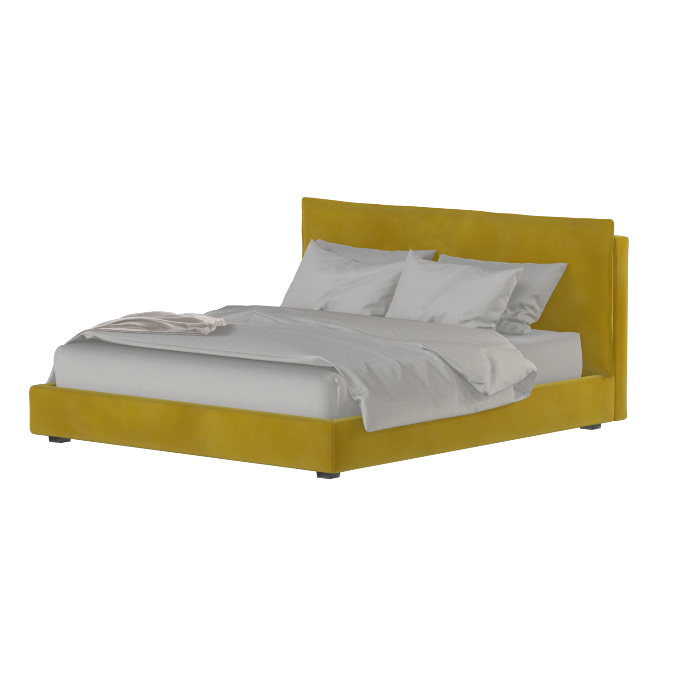 Thea Upholstered Double Bed with Clean Headboard