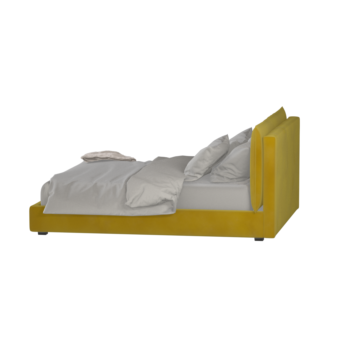 Thea Upholstered Double Bed with Clean Headboard