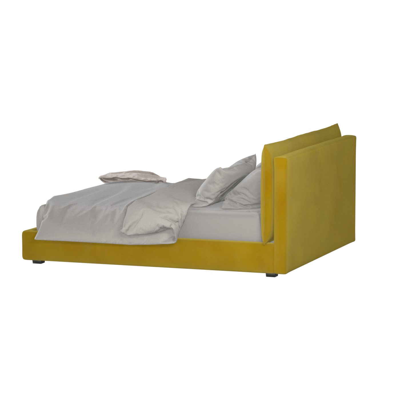 Thea Upholstered Double Bed with Clean Headboard