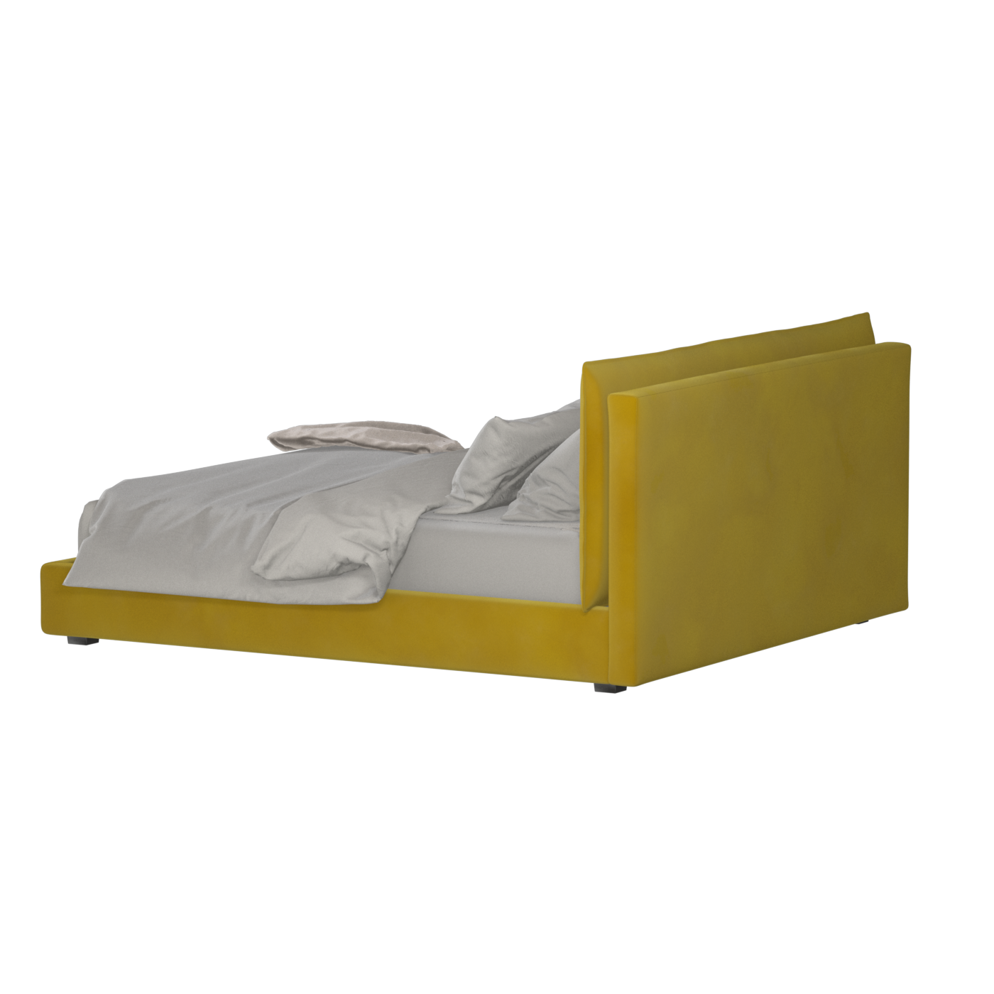 Thea Upholstered Double Bed with Clean Headboard