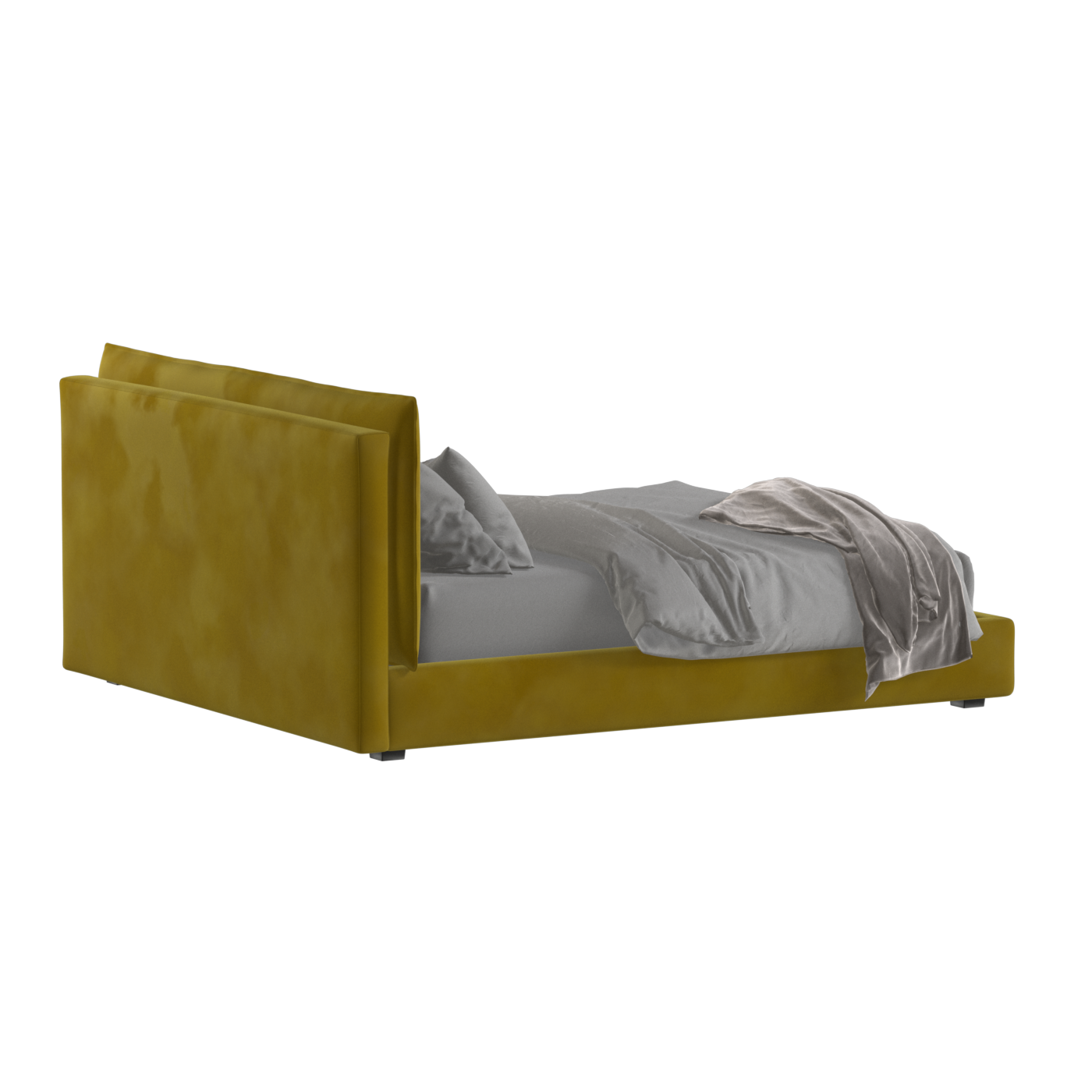 Thea Upholstered Double Bed with Clean Headboard