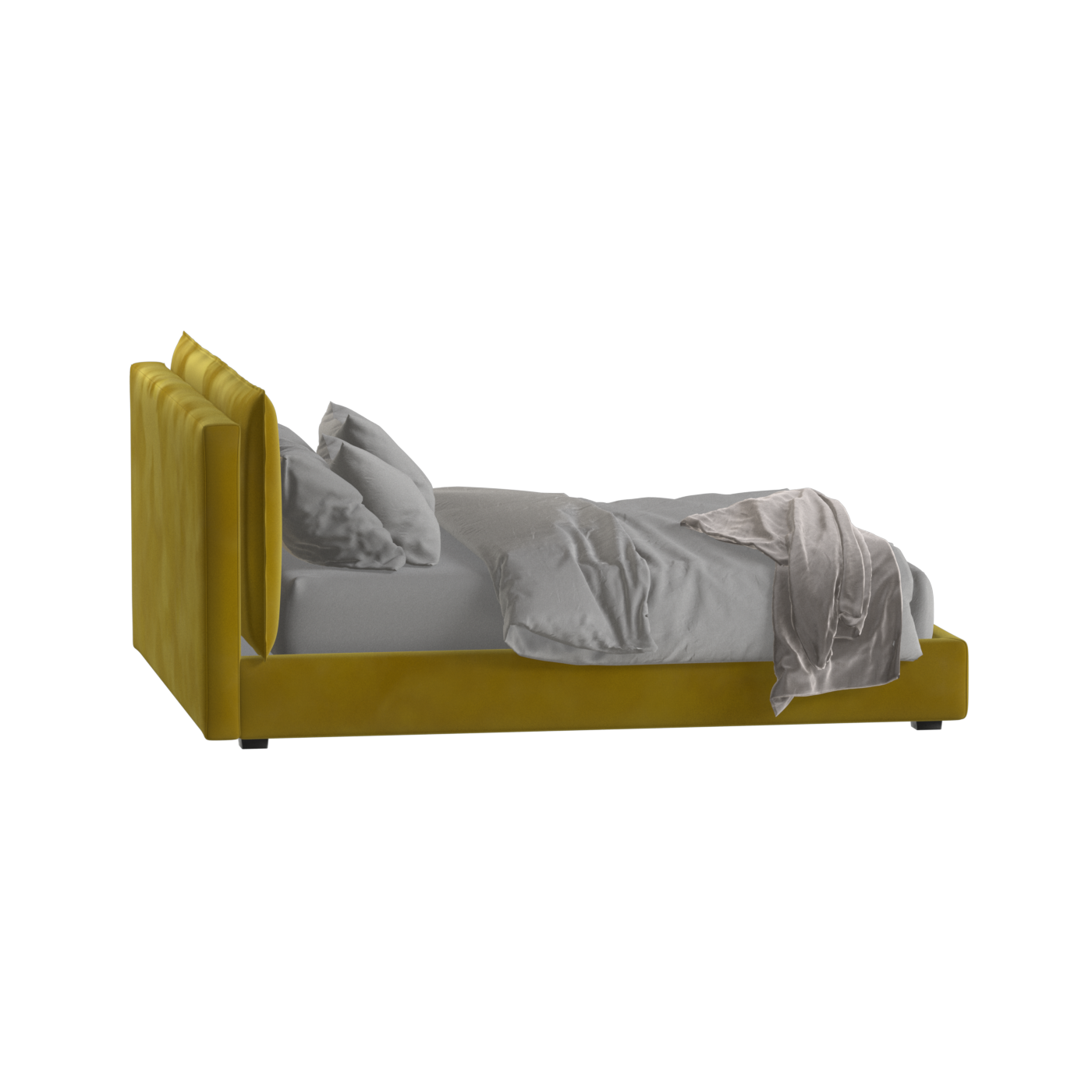 Thea Upholstered Double Bed with Clean Headboard