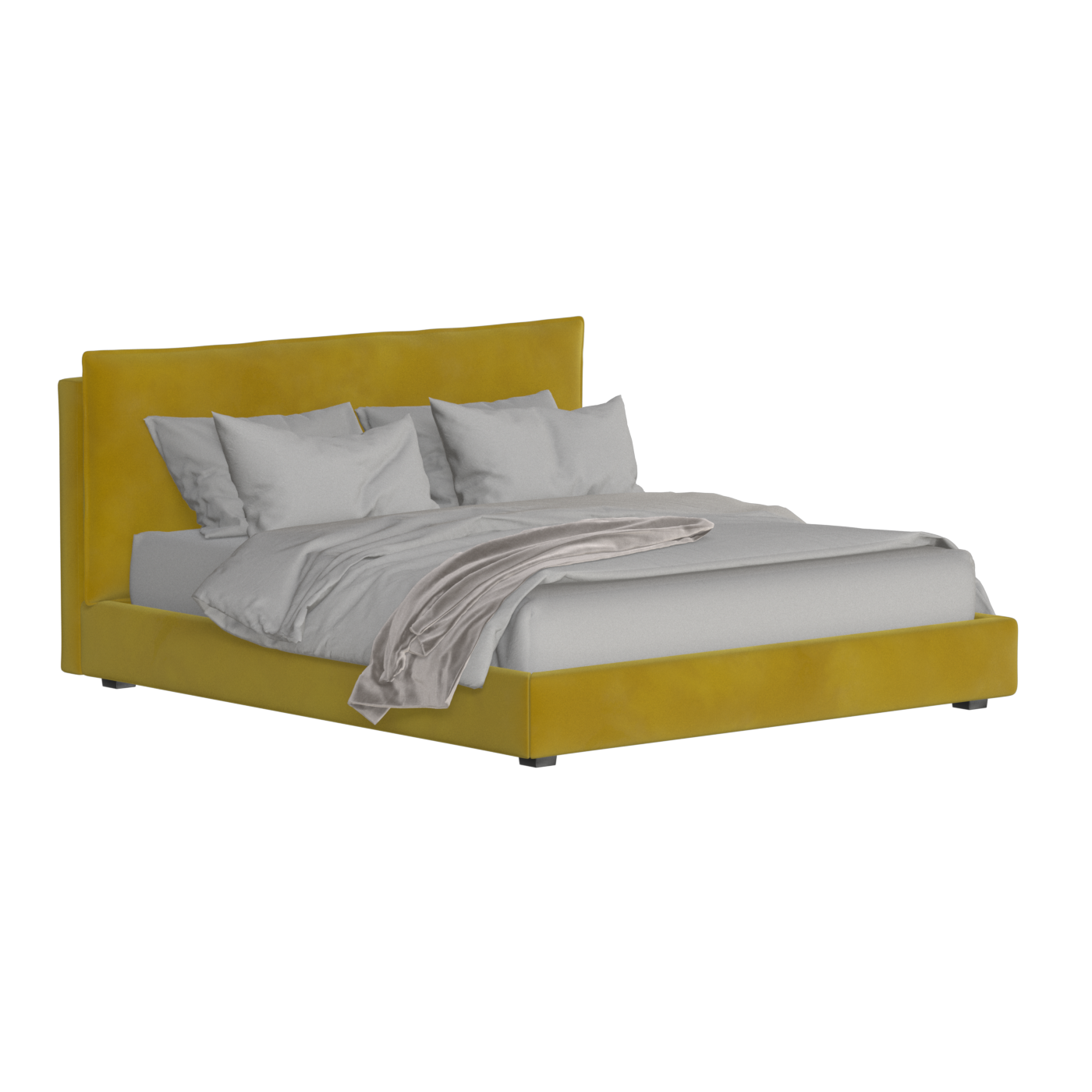 Thea Upholstered Double Bed with Clean Headboard