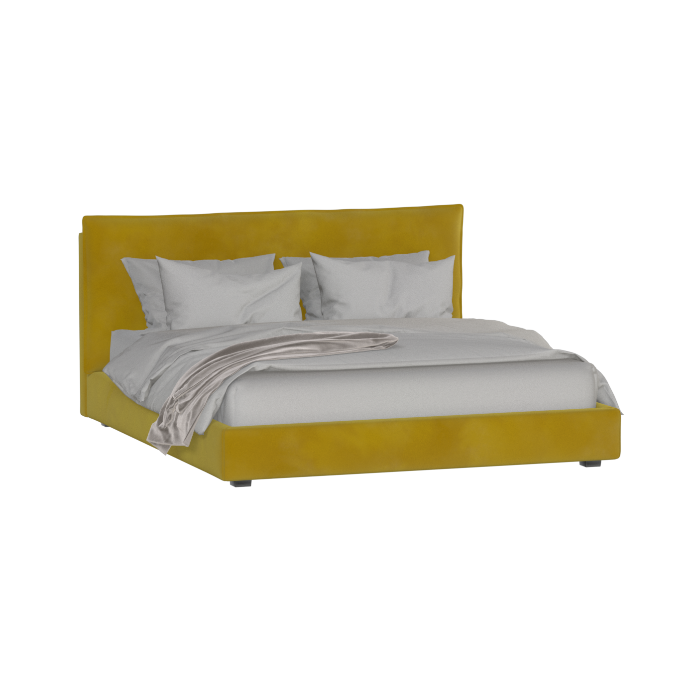Thea Upholstered Double Bed with Clean Headboard