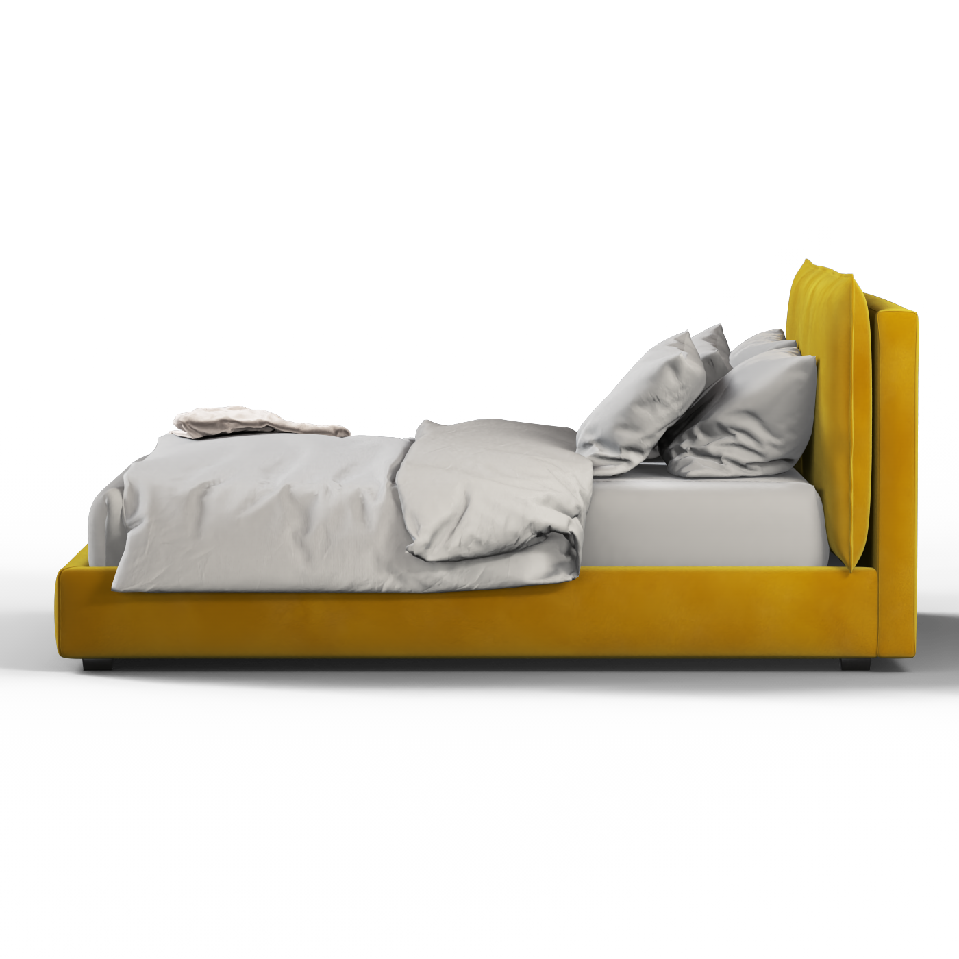 Thea Upholstered Double Bed with Clean Headboard