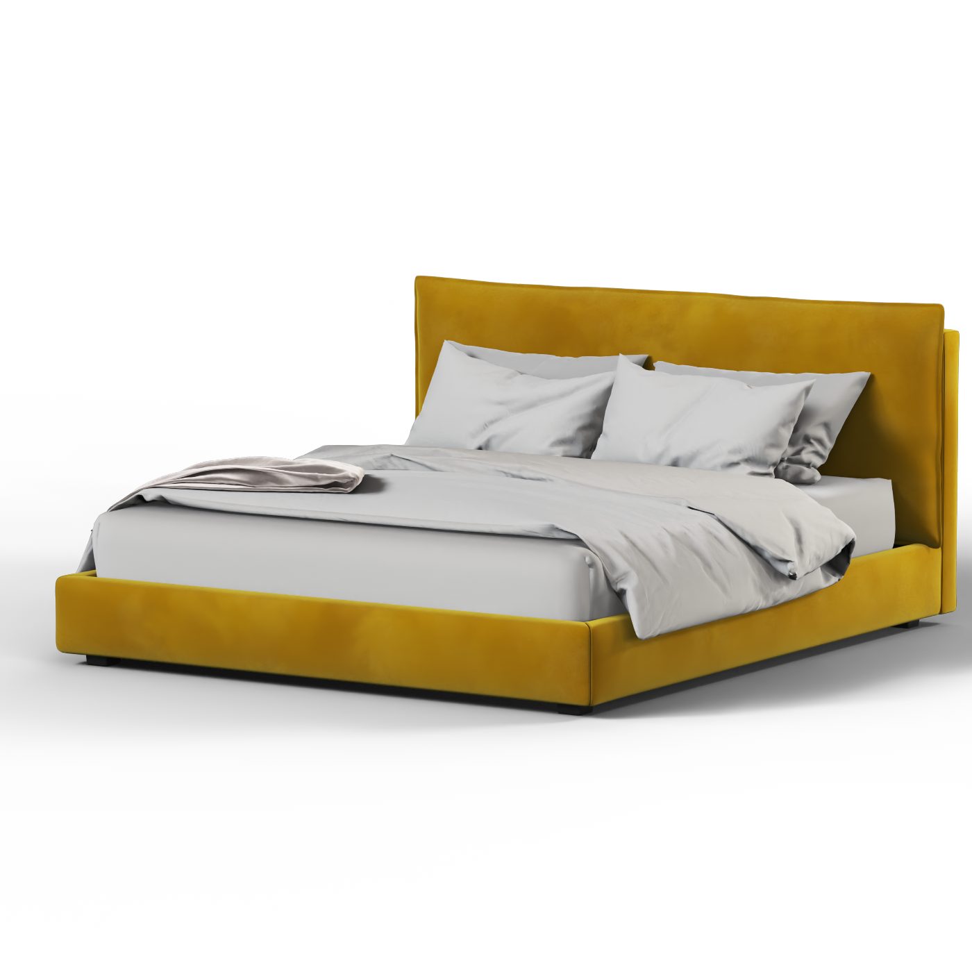 Thea Upholstered Double Bed with Clean Headboard