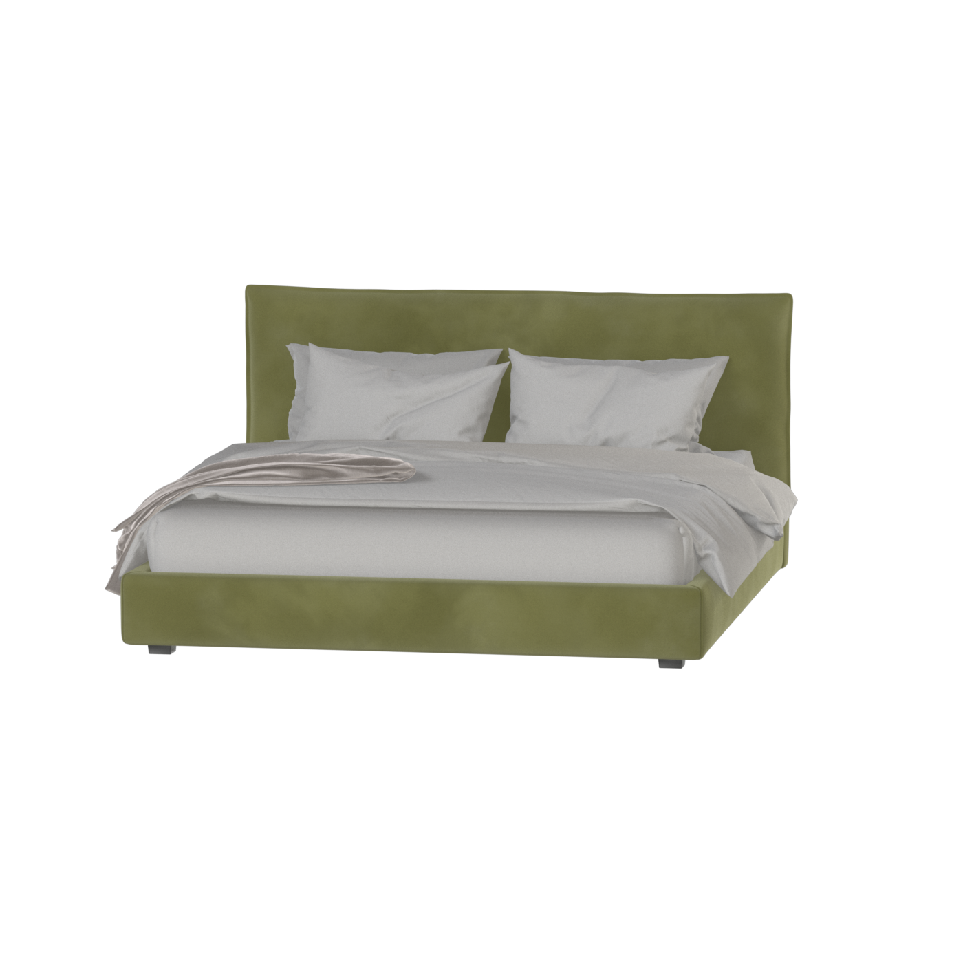 Thea Upholstered Double Bed with Clean Headboard