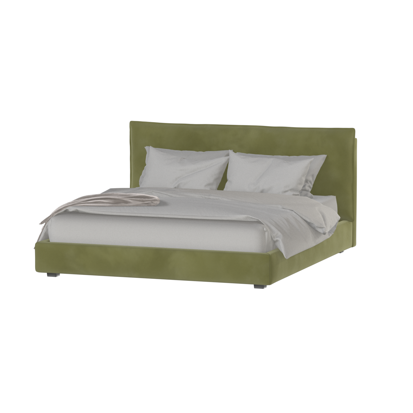 Thea Upholstered Double Bed with Clean Headboard