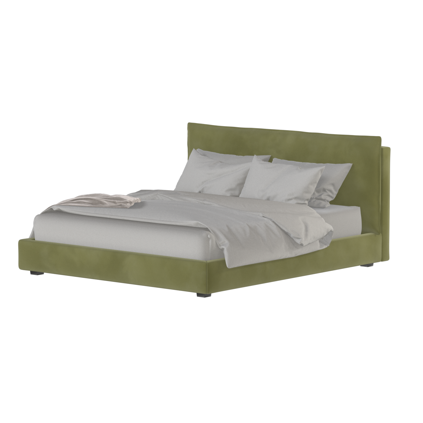 Thea Upholstered Double Bed with Clean Headboard