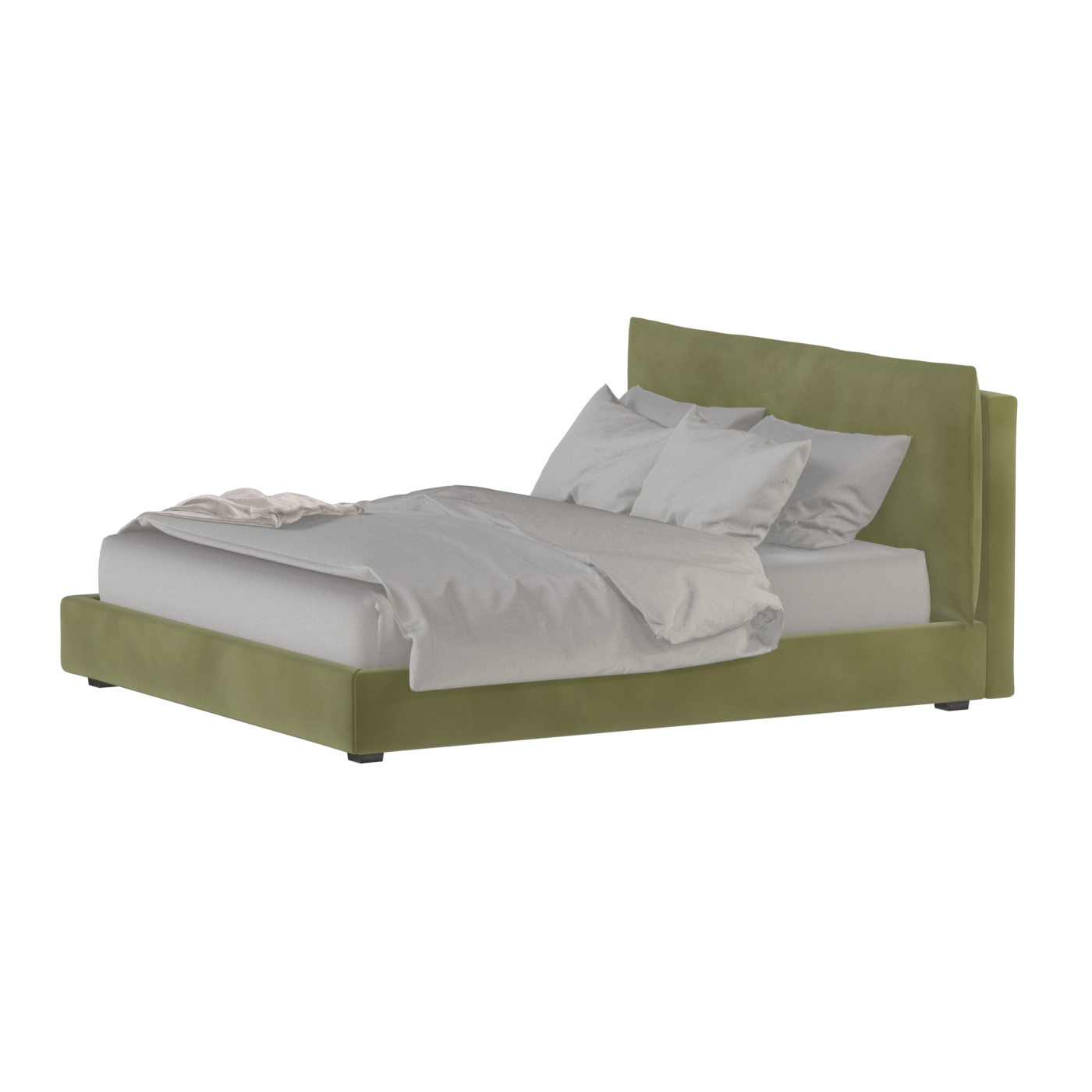 Thea Upholstered Double Bed with Clean Headboard