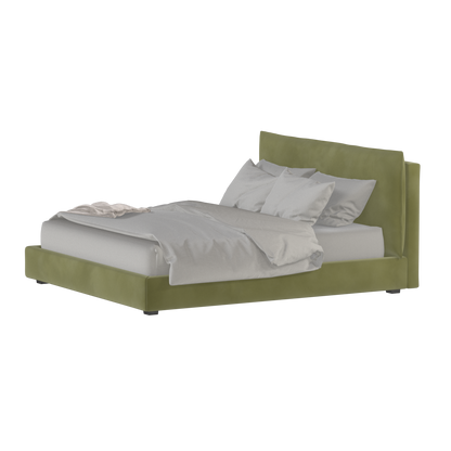 Thea Upholstered Double Bed with Clean Headboard