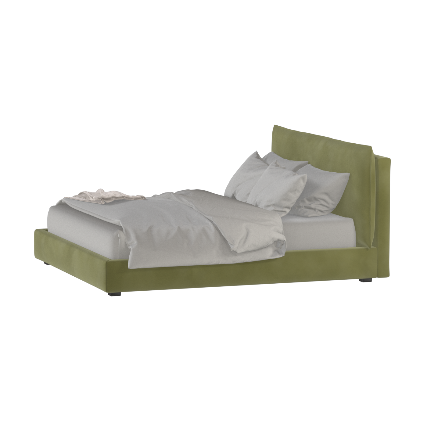 Thea Upholstered Double Bed with Clean Headboard
