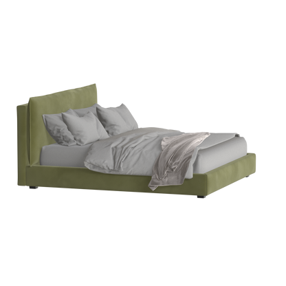 Thea Upholstered Double Bed with Clean Headboard