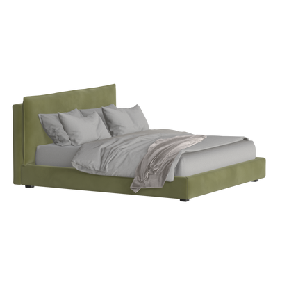 Thea Upholstered Double Bed with Clean Headboard