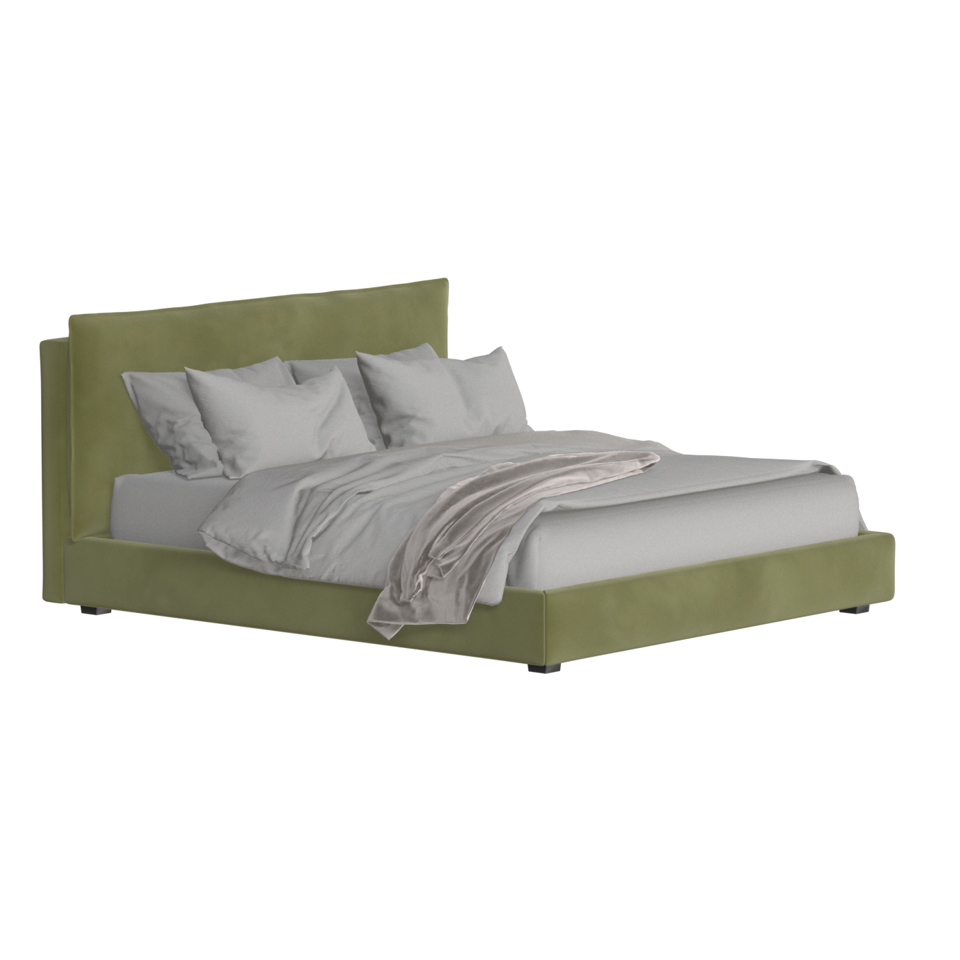 Thea Upholstered Double Bed with Clean Headboard