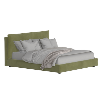 Thea Upholstered Double Bed with Clean Headboard