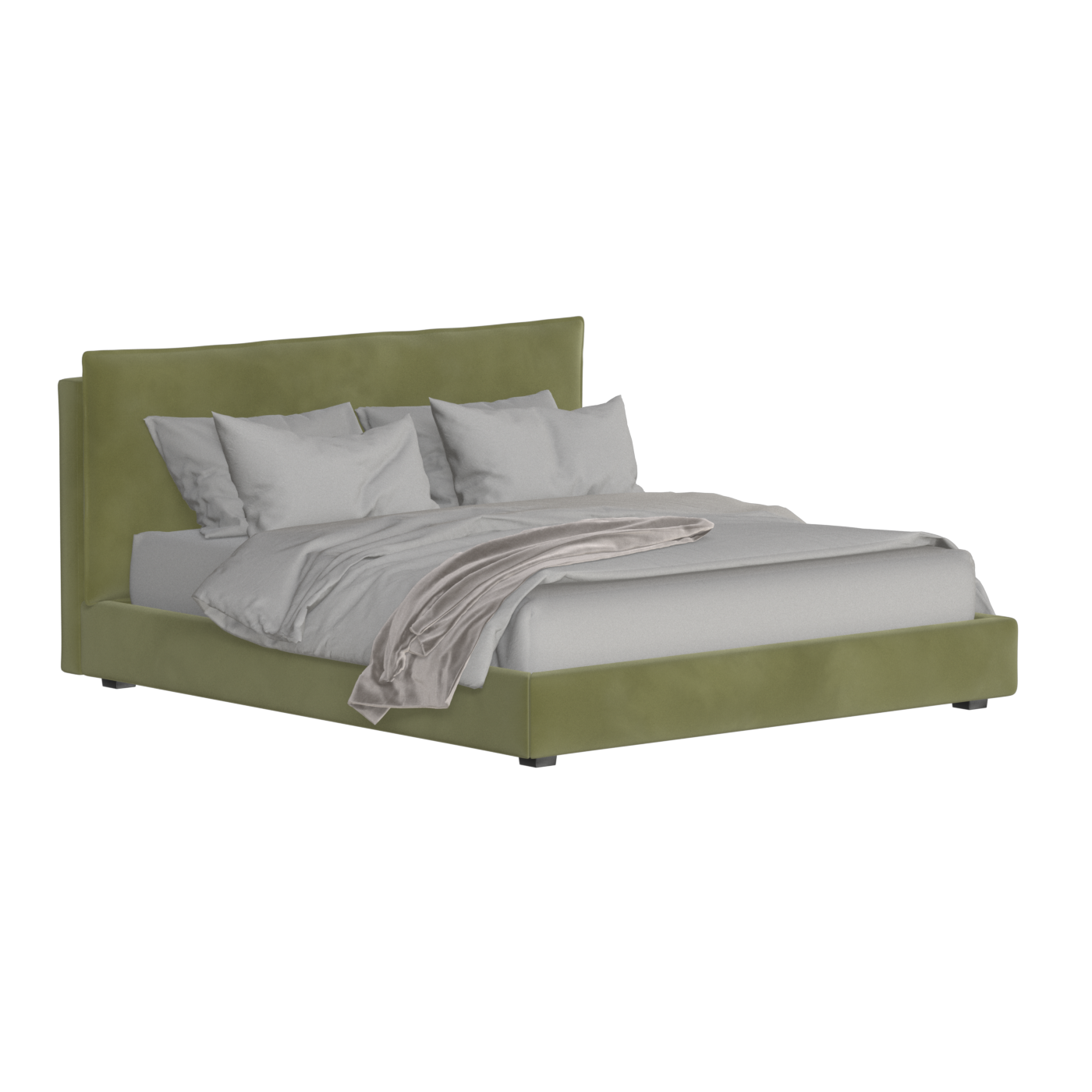 Thea Upholstered Double Bed with Clean Headboard