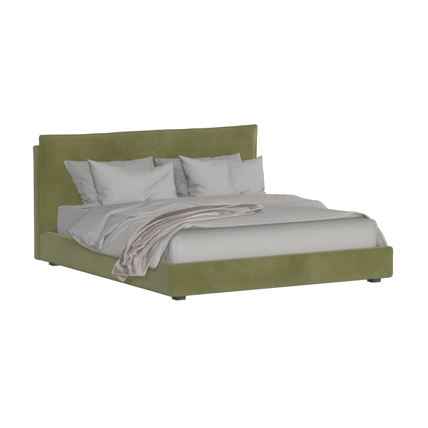 Thea Upholstered Double Bed with Clean Headboard